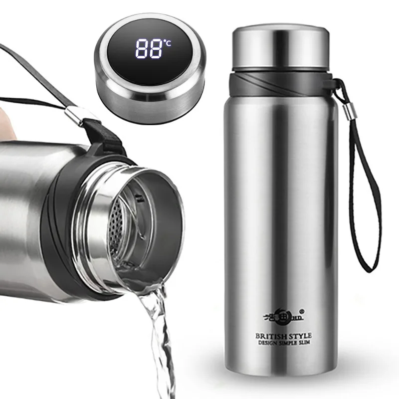 Bottiglia Termica In Acciaio Inossidabile Da 420-1.8 Litri Con Display A Led Della Temperatura Boccette Sottovuoto Tazze Portatili Sus304 Hydro Flask