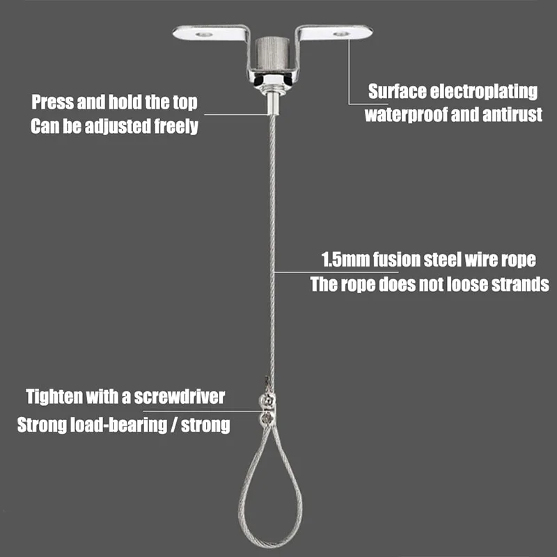Stainless steel wire rope steel wire rope 4pcs 1.5mm automatic hanging code stainless steel wire rope cable suspension kit