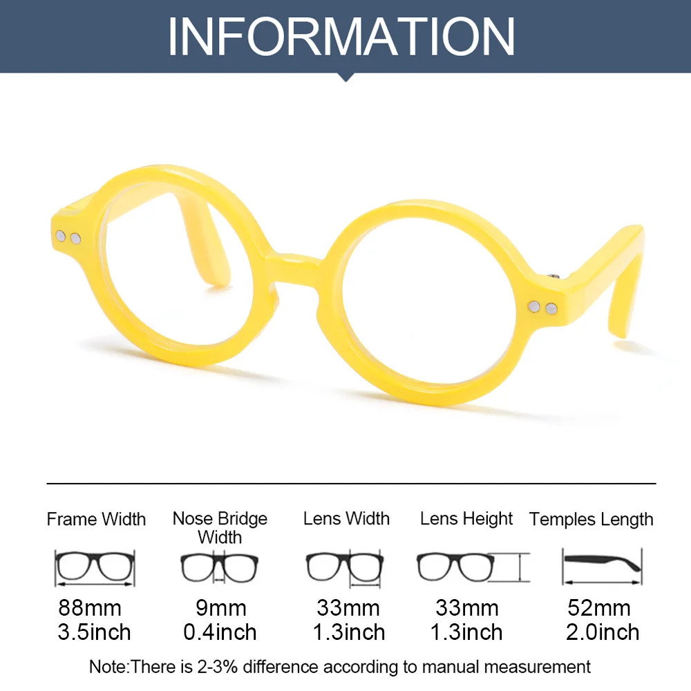 Plush Doll Glasses Accessory Round Frame Miniature Eyewear Clear Lens For Blythe Doll Accessories