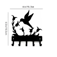 Wall Mounted Hook Up Hummingbird Key Rack Hanger Iron Crafts Rack Wall Art Decor, Perfect Gift for Nature Enthusiasts 2