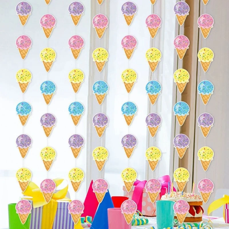 Ice Cream Pendant Party Decorations for Children's Birthday Party