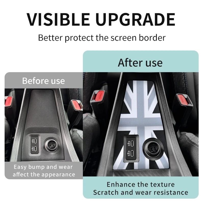 미니 쿠퍼 S JCW F65 F66 F67 2025 PU 가죽 시거잭 패널 자동차 액세서리용 차량 충전 패널 장식 스티커