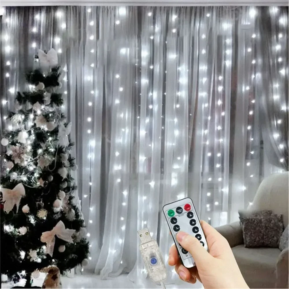 Description Picture 6 of itemLED Curtain String Light USB Powered Indoor Lights Festoon Christmas New Year Garland Led Lights Halloween Window Decoration