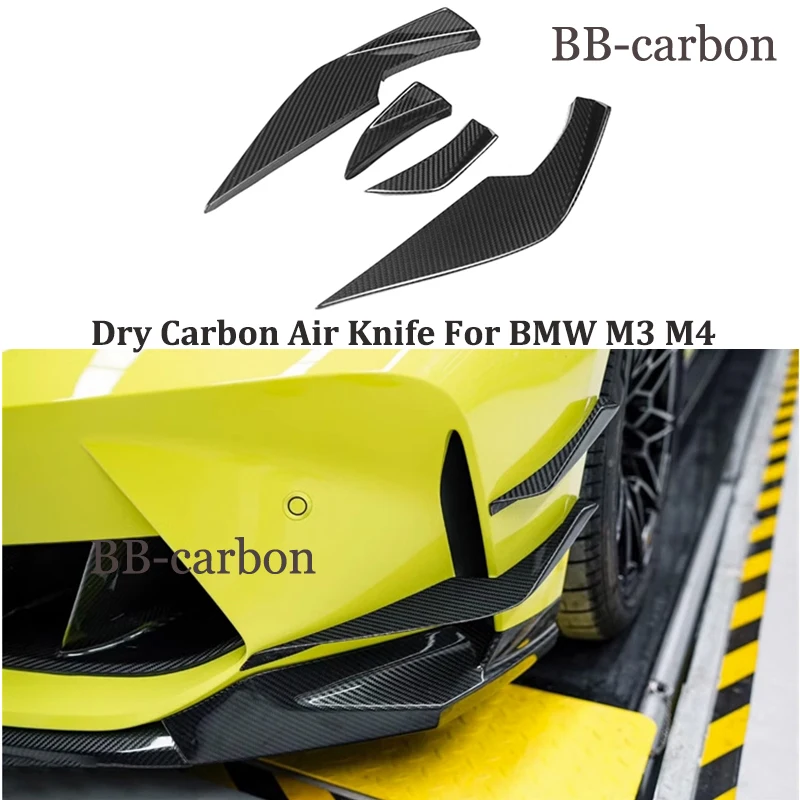 

For BMW M3 G80 M4 G82 High Quality Real Dry Carbon Car Body Kit Front Bumper Air Knife Decoration SV Style