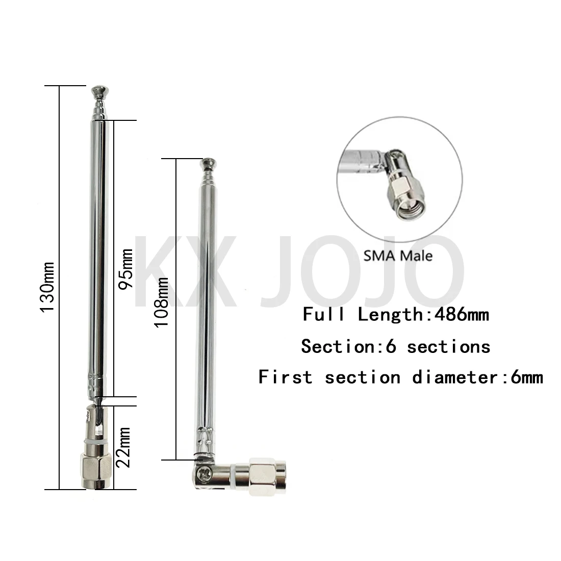 교체 텔레스코픽 안테나 FM 라디오 원격 제어 공중 1pc에 대 한 104mm/130mm/140mm/162mm/205mm SMA/F 남성 커넥터