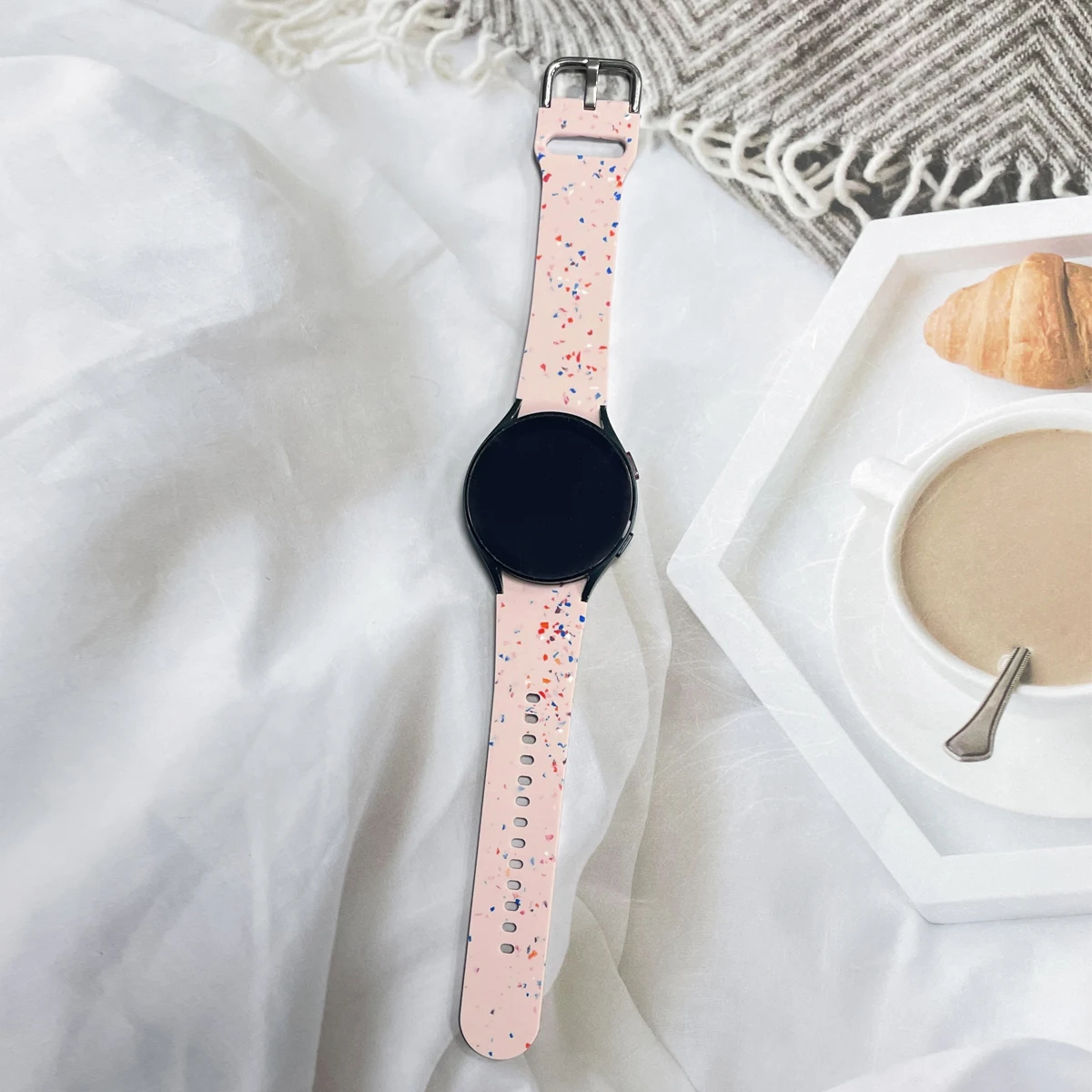 Premium Silicone Smartwatch Wristband - Elegant 20mm Strap