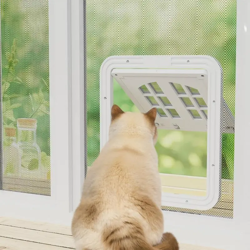 Pet Door Magnetic Self-Closing Window Screens Cat Window Door Cat Screen Barrier Sliding Screens Doggy Insert