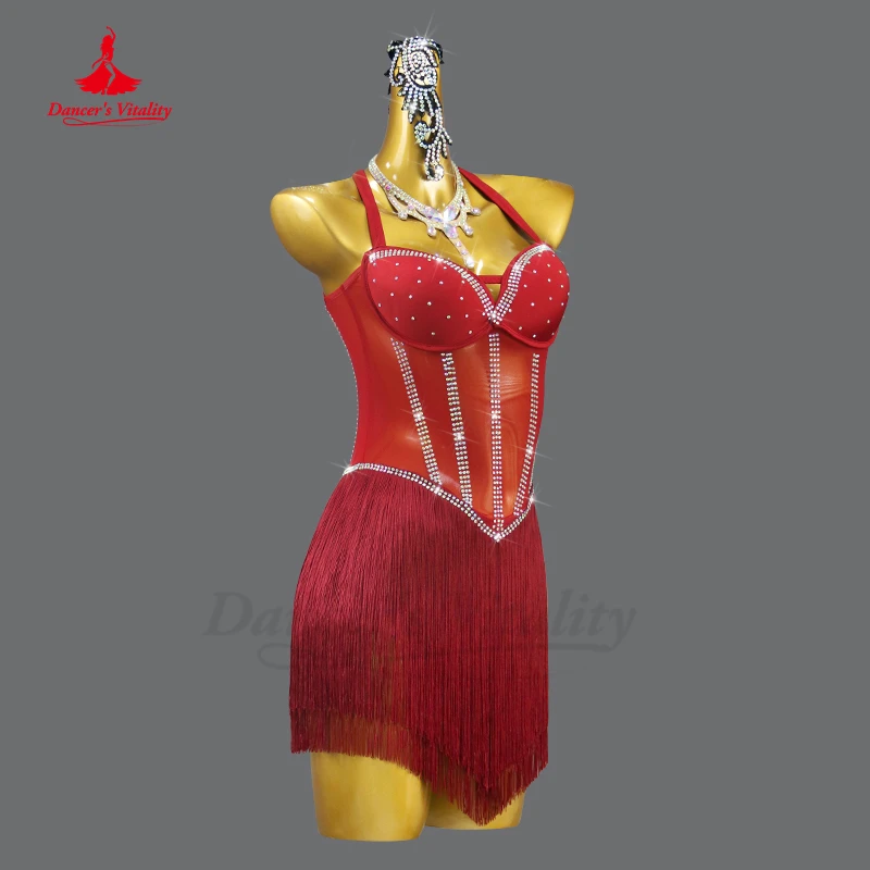 

Latin Dresses for Women Customsized Rumba Chacha Tango Performance Competiton Costume Adult Children Latin Professional Dresses