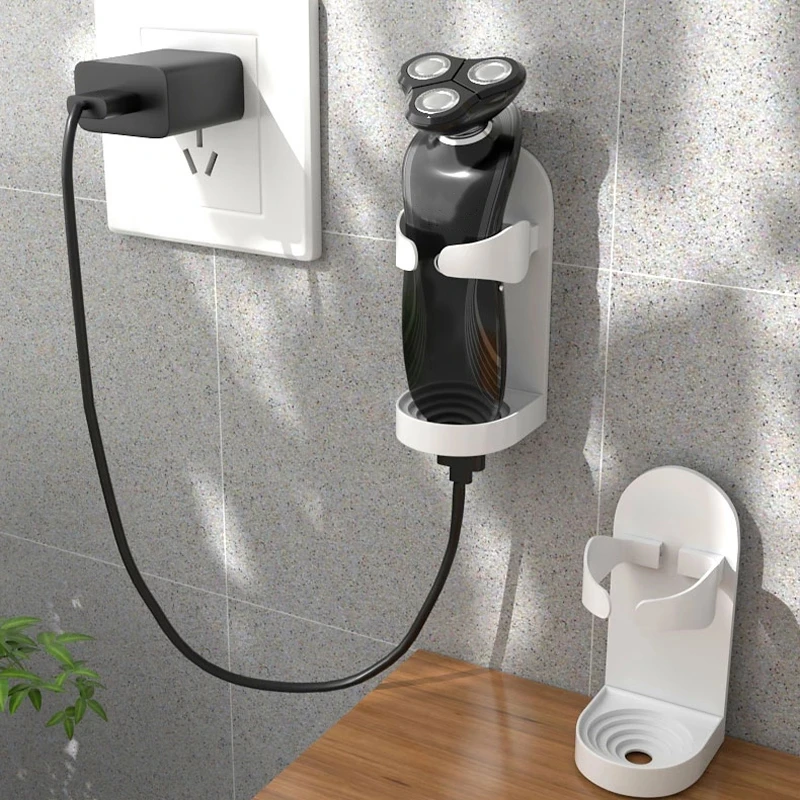 Razor Holder Electric Shaver Razor Wall-Mounted Traceless Toothbrush Stand Rack Space Saving Bathroom Accessories