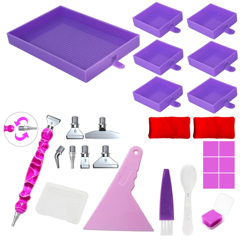 

Diamond Painting Art Multifunctional Flip Drill Disc DIY Tray Drill Pen Tool Set Mosaic Diamond Embroidery Glue Tool Accessories