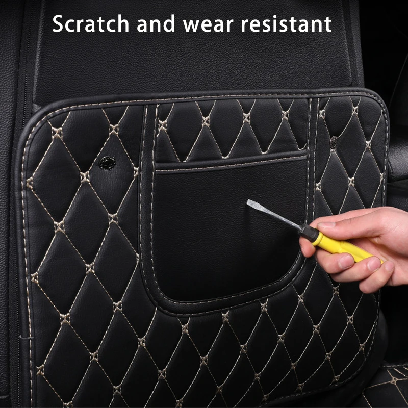 Car Seat Protector Universal Car Anti-Kick Mats PU Leather Auto Seat Back Protector Cover For Children Car Back Seat Anti-Dirty Pad Accessory