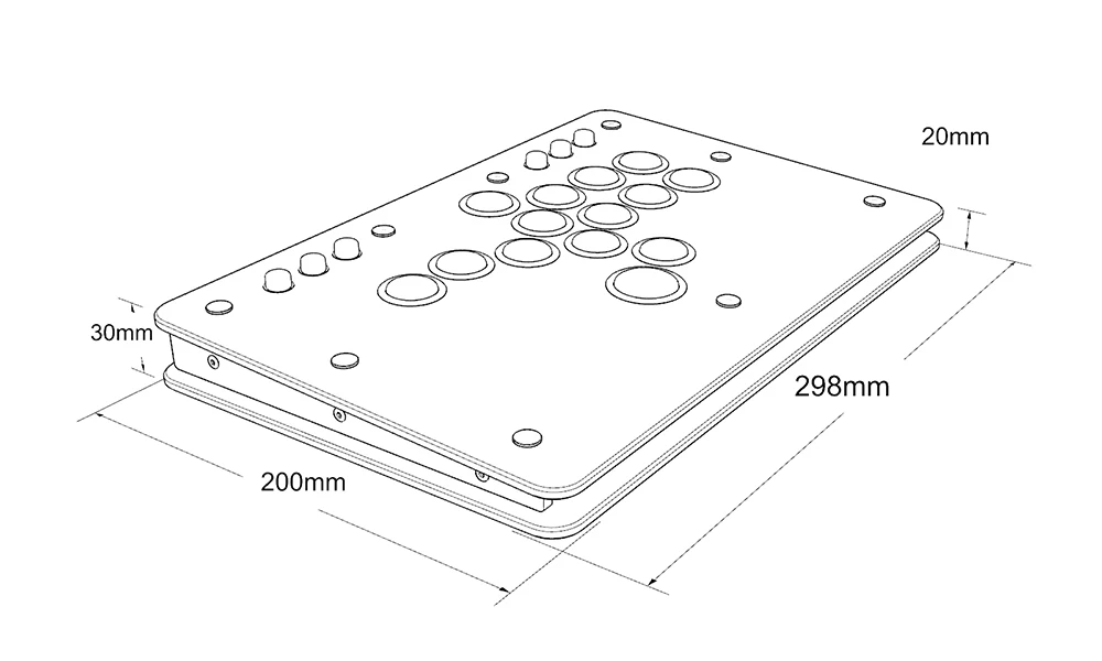Punk Workshop Mini BOX Leverless Controller Mini HitBox SOCD
