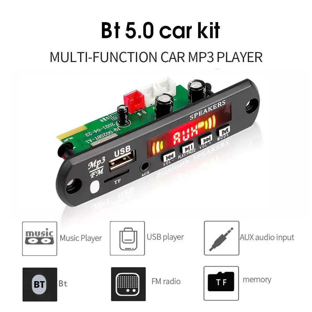 

Mp3-плеер U1F5 с Bluetooth 5,0, декодер, FM-радио, TF автомобильный усилитель звука, 3,5 AUX плата, музыкальный модуль приемника, USB комплект, мм