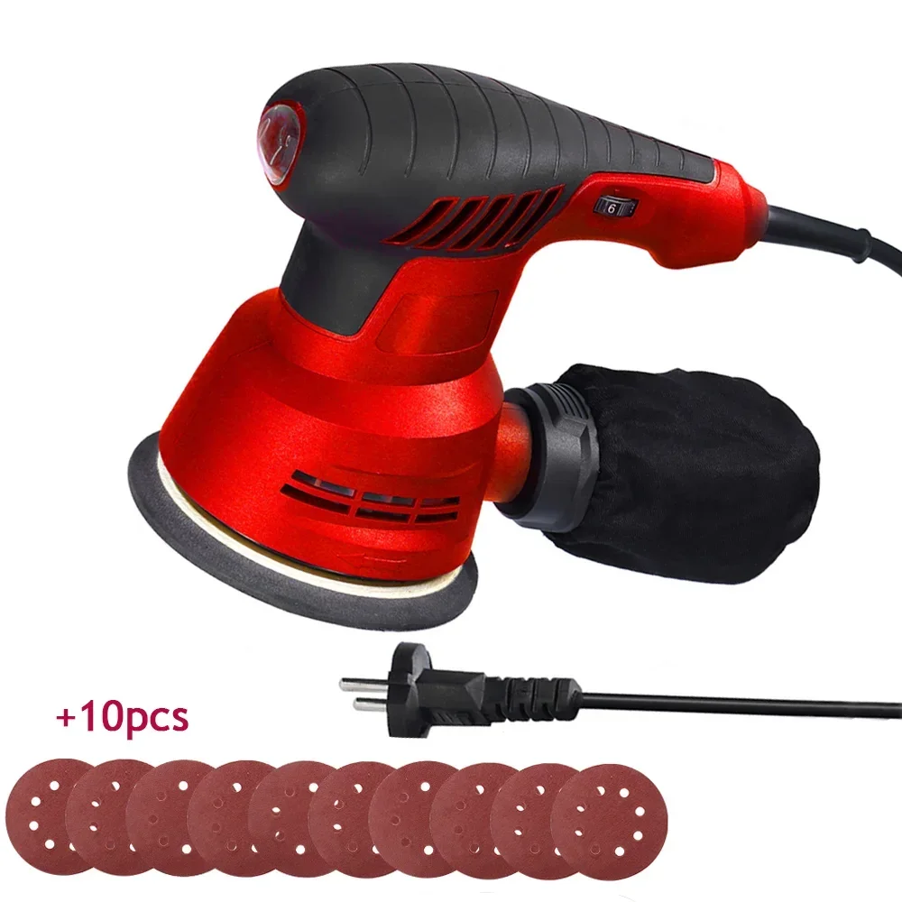 300W Electric Sander Machine Random Orbital Polisher 110V&220V Variable Speed Sander with 125mm Sandpaper Car Polishing Machine 6