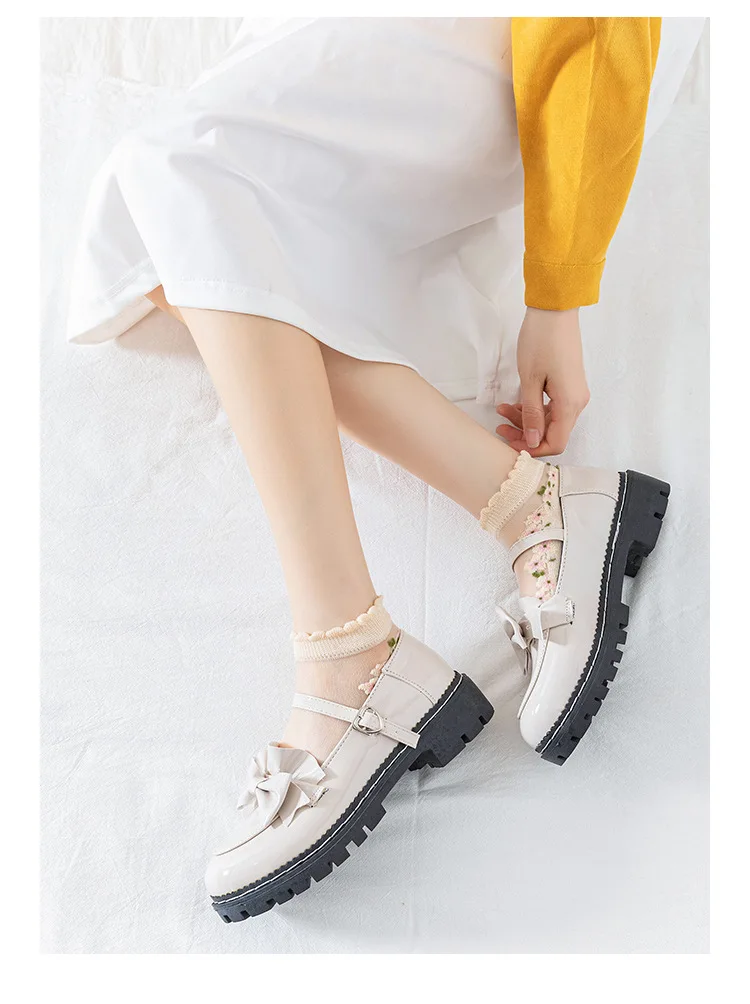 Women Socks Spring Summer Thin Crystal Boat Socks Breathable Short Socks Japanese Cute Little Fresh Ins Short Floral Glass Silk