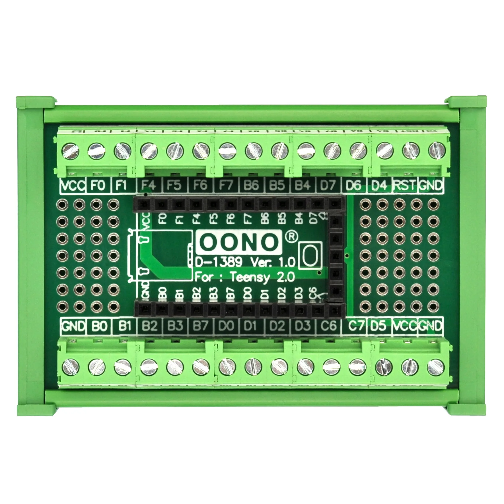 Teensy 2.0 용 터미널 블록 브레이크 아웃 보드 모듈, DIN 레일 마운트 버전