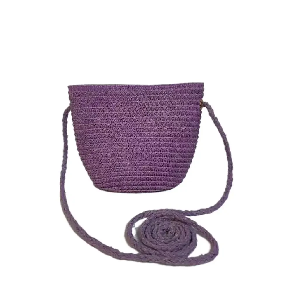 Fashion Straw Crossbody Bag Large Capacity Soft Handle Single Shoulder Bag Simple Straw Handbag Outdoor