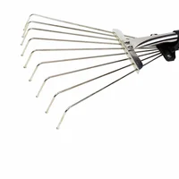 Leaf garden leaf rake Fan Rake with Handle Retractable Gardening Cleaner Rake for Leaf Grass garden metal rakes Lawn garden 2