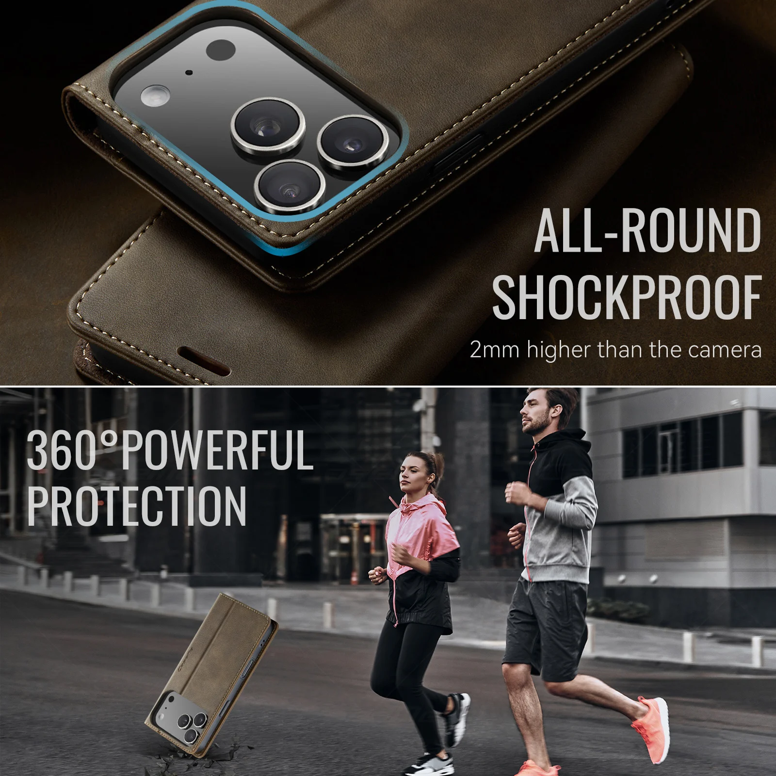 Magnetic Wallet Case Flip PU Leather with Card Slot and Money Pocket