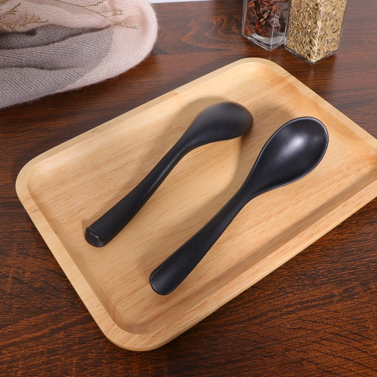 

6 PCS Coffee Accessories Melamine Flatware Soup Spoon Decorate Tableware Restaurant