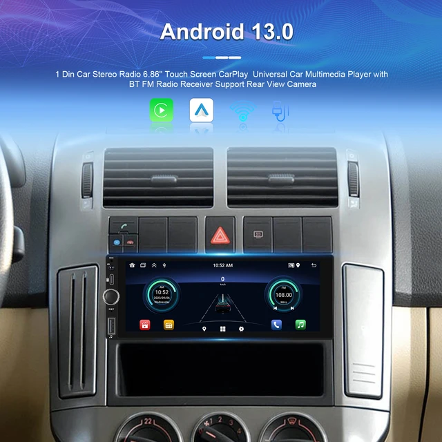 5インチ 1Din FMラジオ カープレーヤー 堅 CarPlay 64Gb