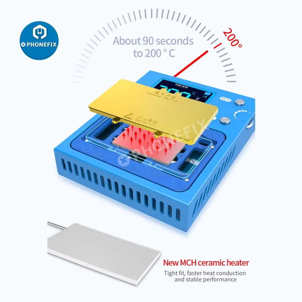 JC iHeater Pro 예열 스테이션 아이폰 X-17 프로 맥스/에어 안드로이드 CPU 칩 디거밍 메인보드 레이어드 디솔더링 플랫폼