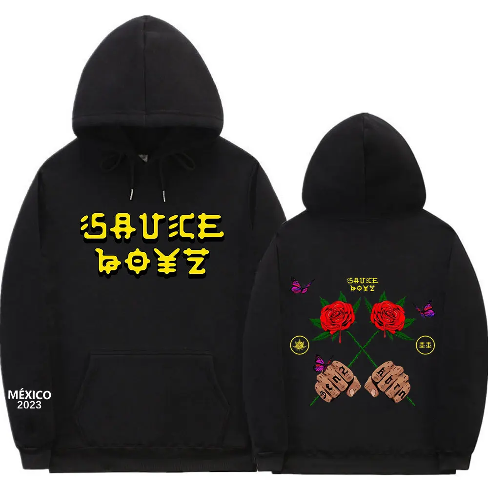 

Rapper Eladio Carrion Hoodie Sauce Boyz Music Album Print Hoodies Unisex Fashion Casual Oversized Sweatshirts Hip Hop Streetwear