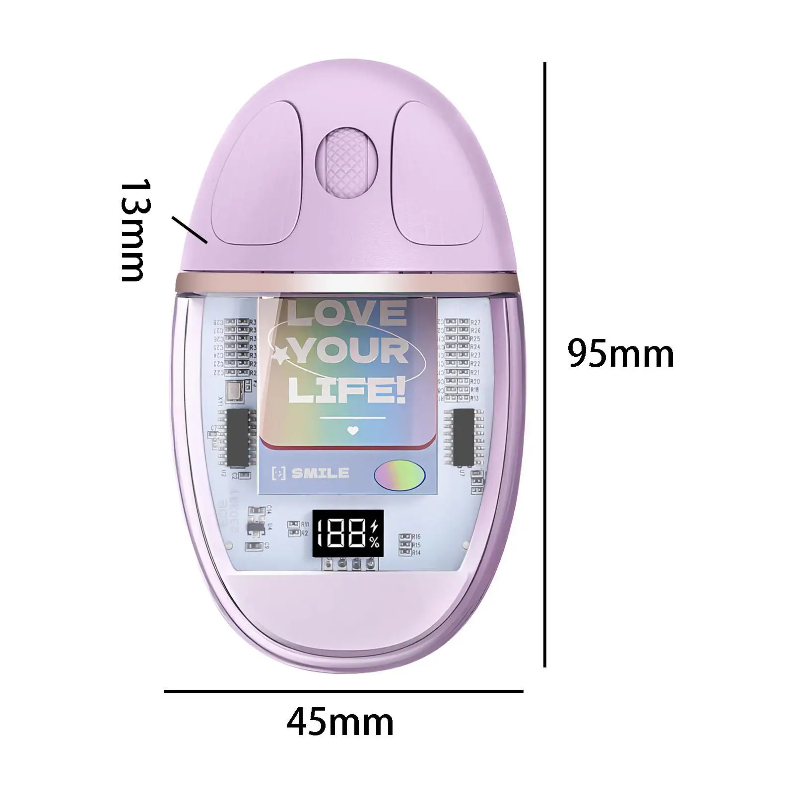 하드 쉘 컴팩트 있는 블루투스 무선 마우스, USB C 충전식 컴퓨터 마우스, 어린이 성인 선물, 사무실 컴퓨터 태블릿 PC