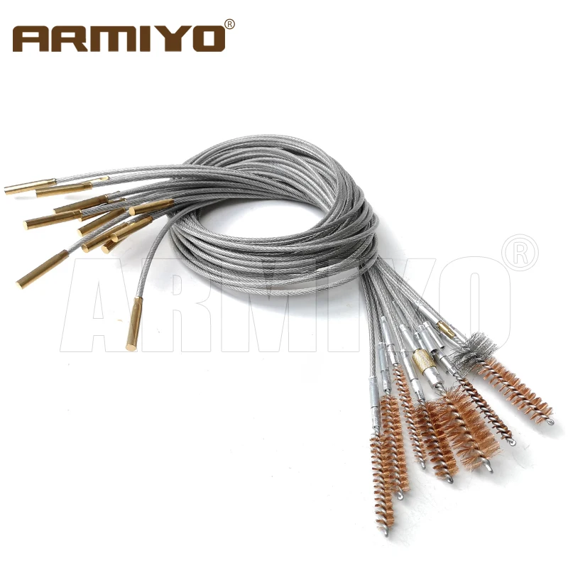 Armiyo .17Cal .22Cal 7.62mm 9mm 12GA Bore Cleaning Equipment 22lr Barrel Bronze Brush Thread 5-40 8-32 5/16 2