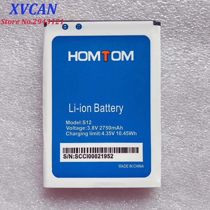 

100% New HOMTOM S12 Battery 2750mAh Original For HOMTOM S12 Smart Phone Bateria Batterie Baterij In Stock