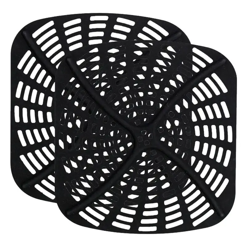 Silicone Mat For Airfryer Reusable Mats Non-Stick Perforated Silicone Liners Square Baking Paper For Ninja Ag301 2pcs
