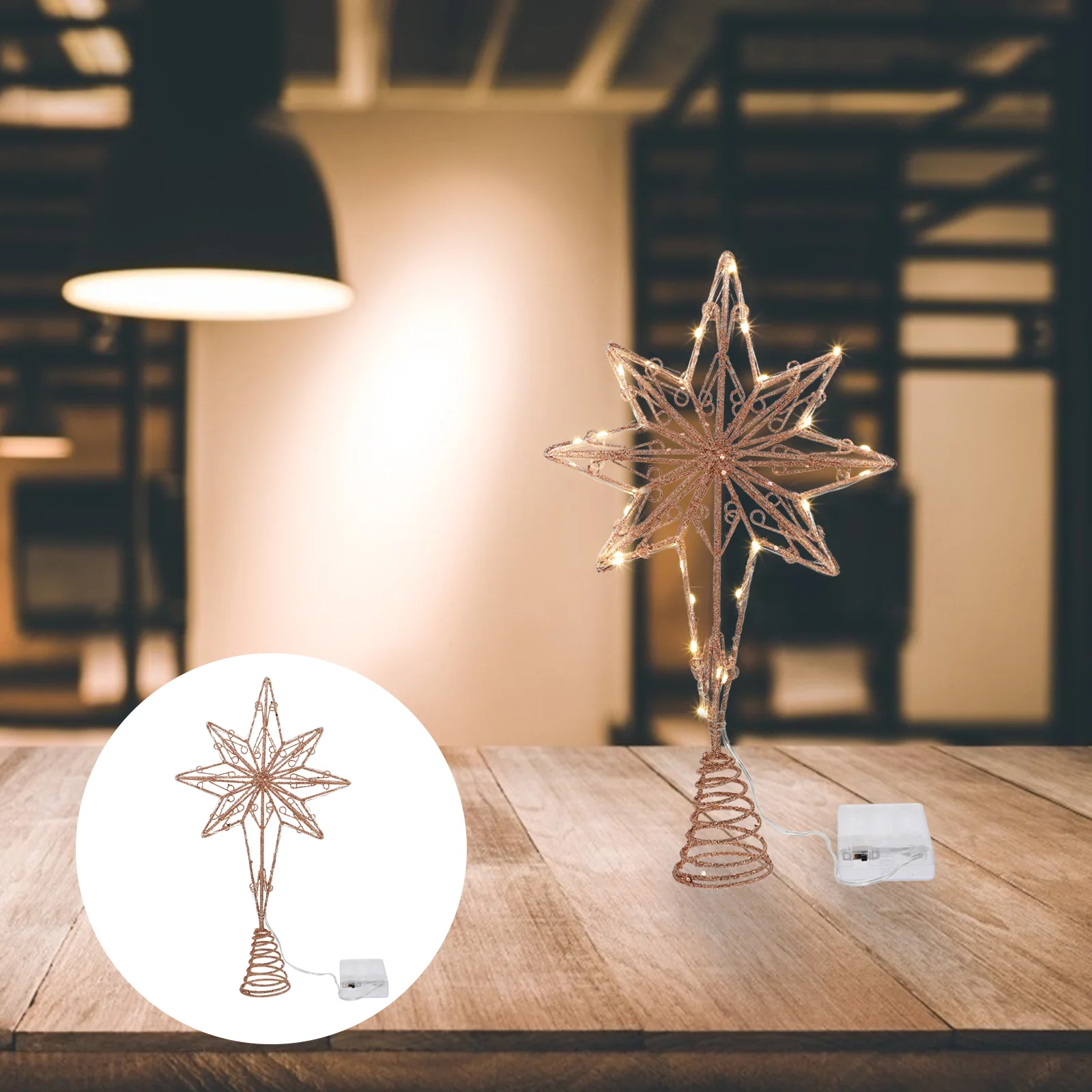 

Christmas Tree Topper Star Decorations Light Glitter Tree Topper Star Iron Craft Christmas Tree Top Lamp Christmas Tree Topper