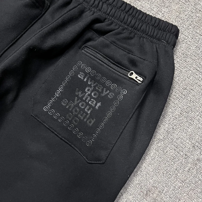 ADWYSD Pants European American Sun Roll Printed Fleece Cotton Solid Color Casual Straight Leg Sweatpants Women Men Trousers 6