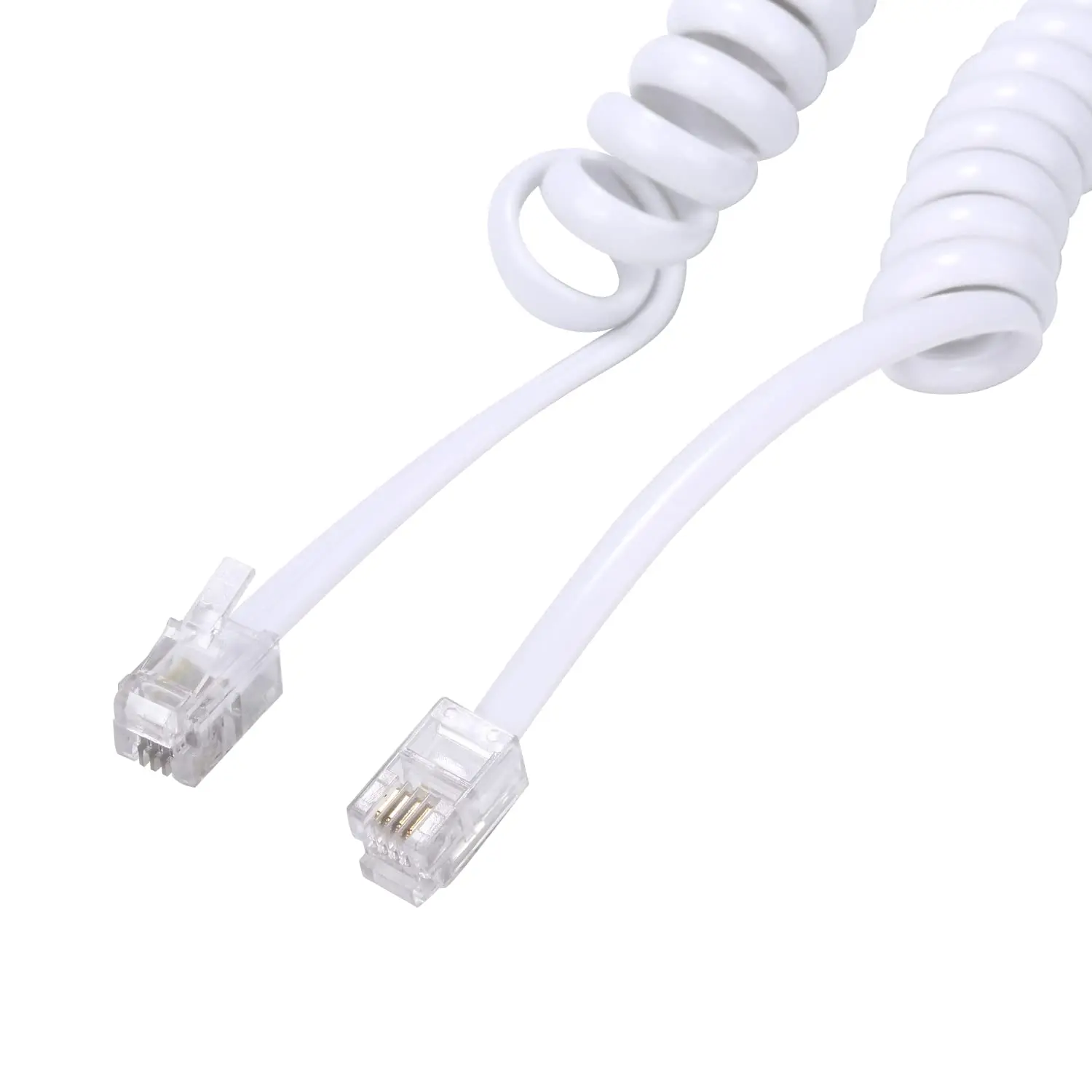 RJ9 Spiraltelefonkabel, 1,8 m, gebogenes Telefon, Festnetztelefon, Griff, Leitungskabel, 4P4C, 1,8 m – Detail 3