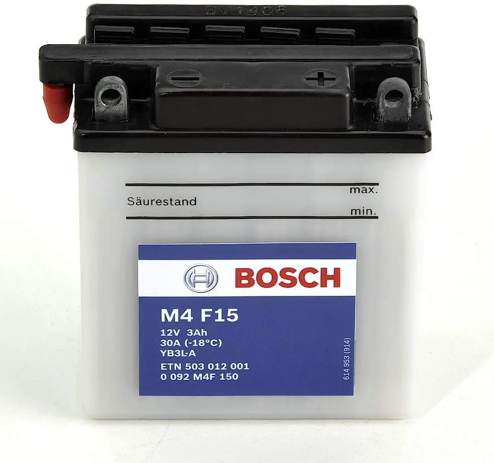 Bosch M4F15 motorcycle battery 12V 3 Ah-30A 10.5x8x11.2 no maintenance