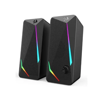 Redragon GS510 Waltz RGB Desktop Speakers, 2.0 Channel PC Computer Stereo Speaker with 4 Colorful LED Backlight Modes, Enhanced 1