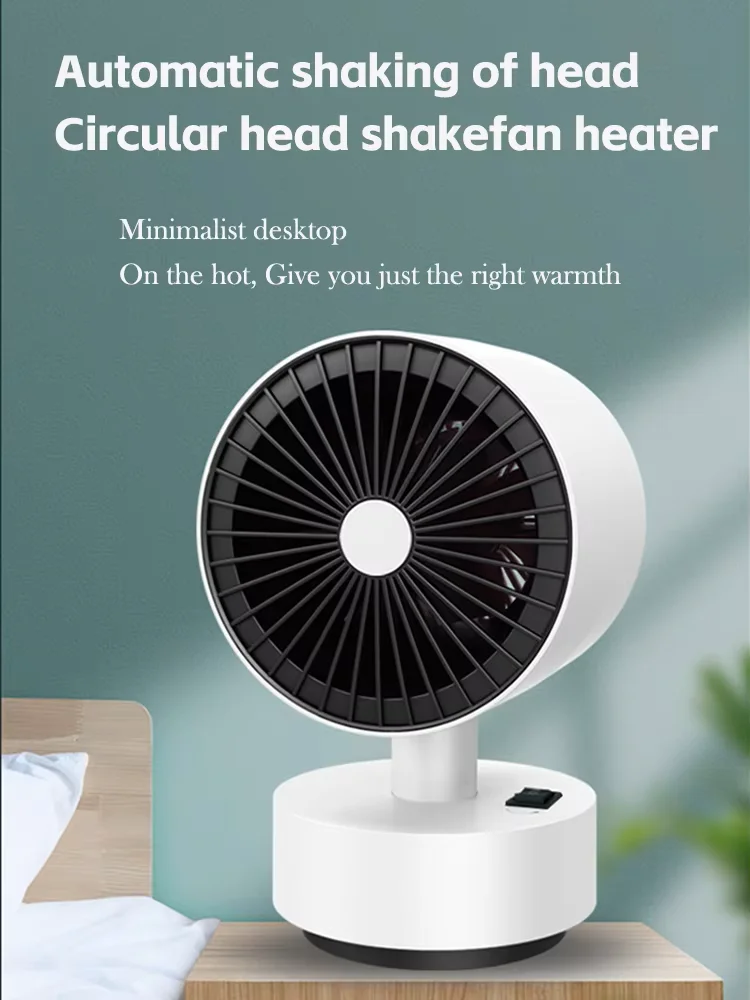 Desktop Electric Shaking Head Heater Fast Heating Constant Temp Wide-angle Warm Supply Low Noise Mini Home Office Warmer