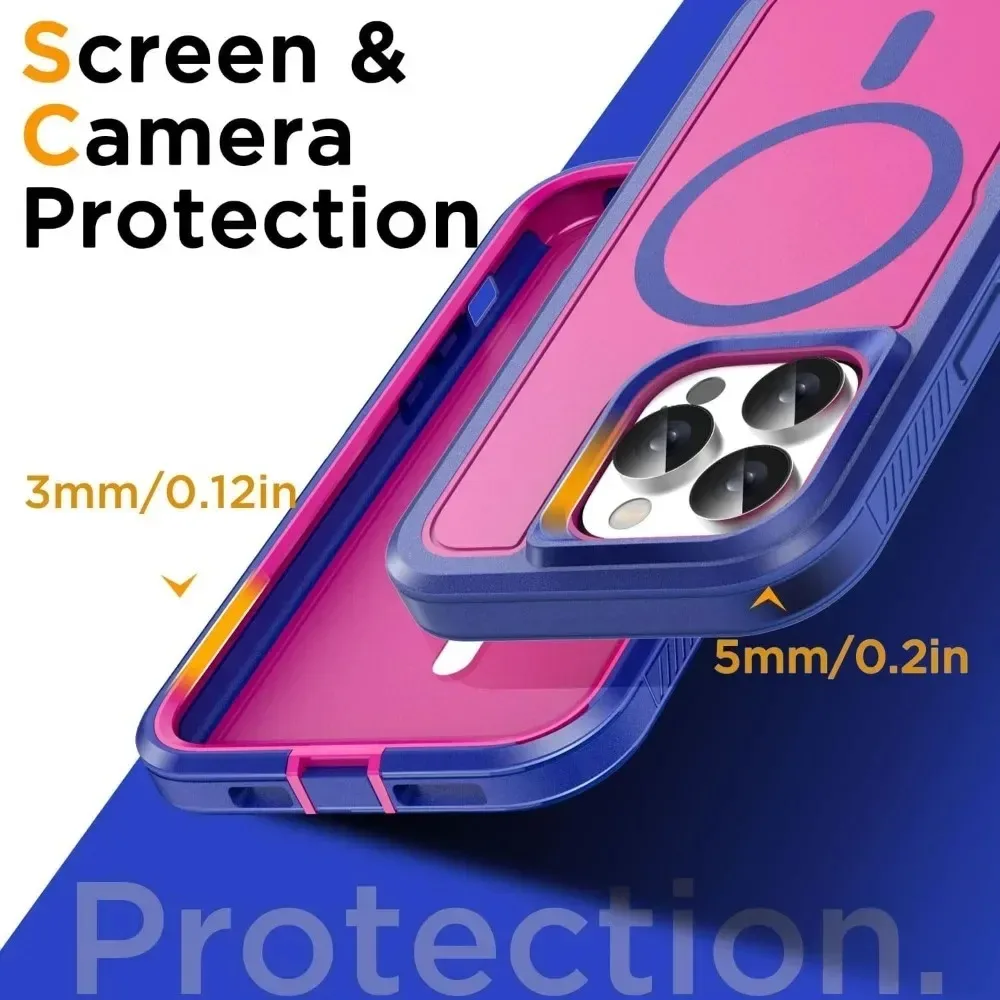 Premium Heavy Duty Magnetic Armor Case with Anti-Slip Grip and Charging Protection