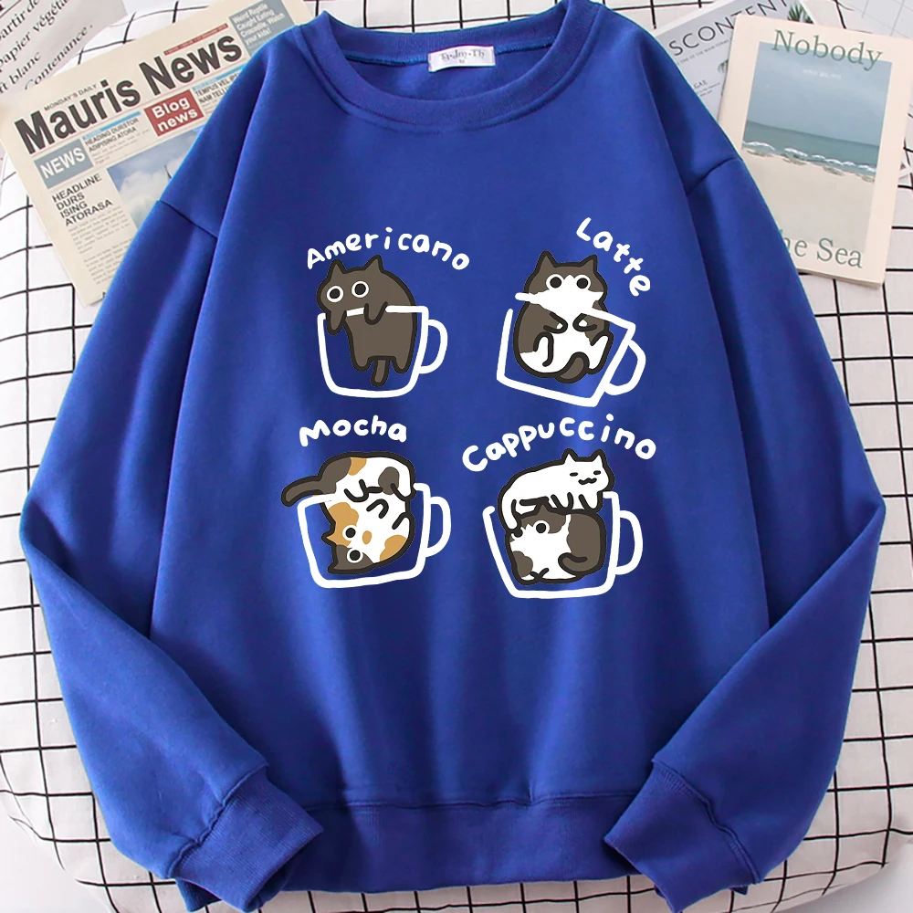 Cute Cat Cartoon Print Oversized Hoodie - Unisex Cozy Autumn Sweatshirt