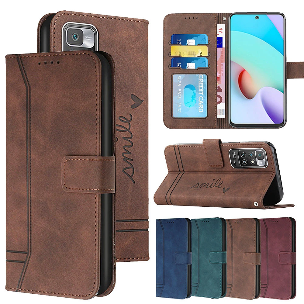 Matte Leather Wallet Case for Redmi Note 11 11S 11 Pro 10 9 8 7 Redmi 10 10C 10A 9T 9A 9C 9 8A Flip Cover for Poco M4 Pro X4 Pro