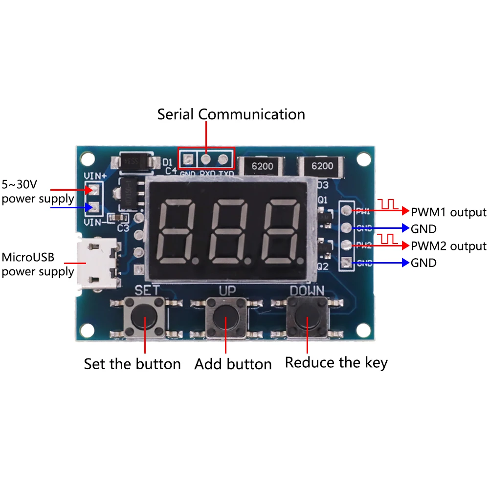 Dual-Modus-Signalgenerator, PWM-Pulsfrequenz, Arbeitszyklus, einstellbares Modul, LCD-Display, 1 Hz–150 kHz, 3,3 V–30 V, PWM-Board-Modul – Detail 5