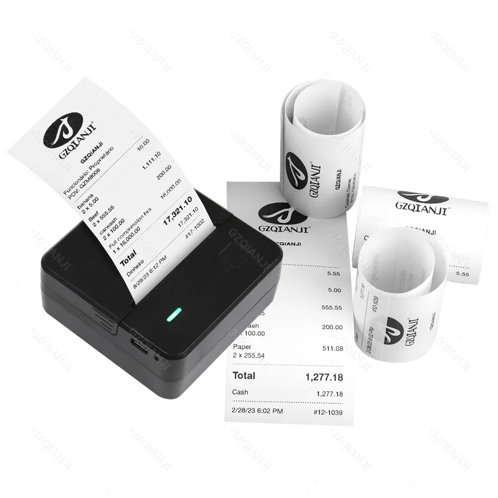 Mini POS Receipt Mobile Printer Wireless Bluetooth Portable Loyverse SII Machine Support 1D 2D Barcodes Printing Device