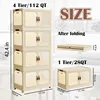 Plastic Storage Bin Stackable Cabinet with Lids and Wheels, 112QT/28Gal Foldable Storage Cabinet, Storage Organizer, Fold 3