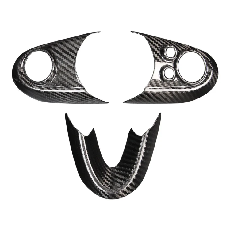 abs carbon fibre steering wheel cover insert car accessories high quality steering wheel panel accessories for bmw f chassis Es Car Interior Accessories Real Carbon Fiber Steering Wheel Parts Cover for MINI Clubman F54 F56 Countryman F60 Car Accessories