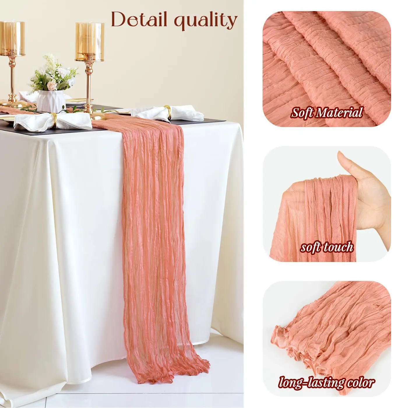 Wedding Carpet Red Table Runner Gauze Rustic Country Boho Table Cloth Dining Party Banquets Christmas
