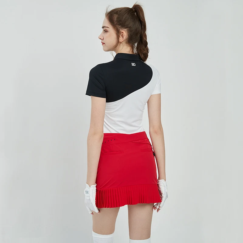 BLKTEE Golf Ladies Pleated Skirt New Golf Women Skirt Breathable Elastic High End Skort with Inner Shorts Ladies Wear