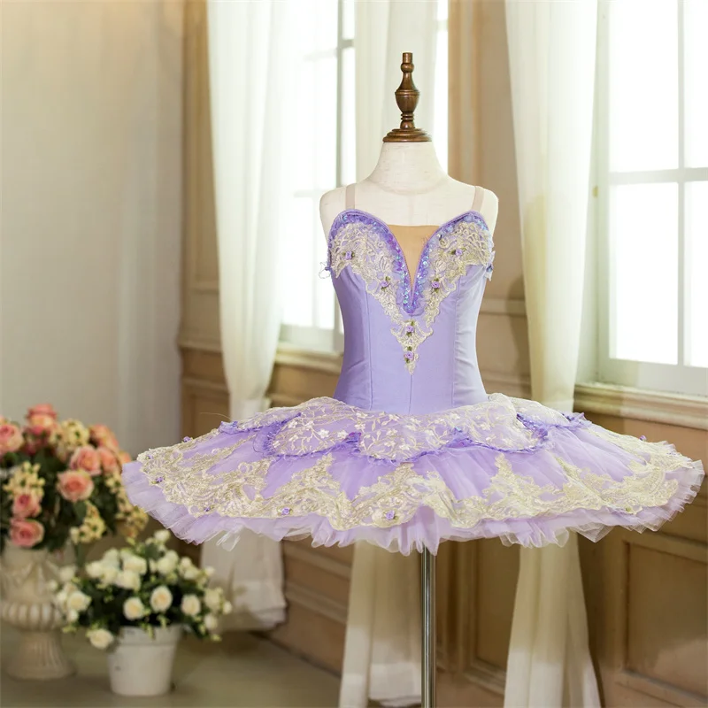 

New Coming Custom Size Custom Color Performance Dance Kids Girls Wear 7 Layers Ombre Color Pre-professional Purple Ballet Tutu