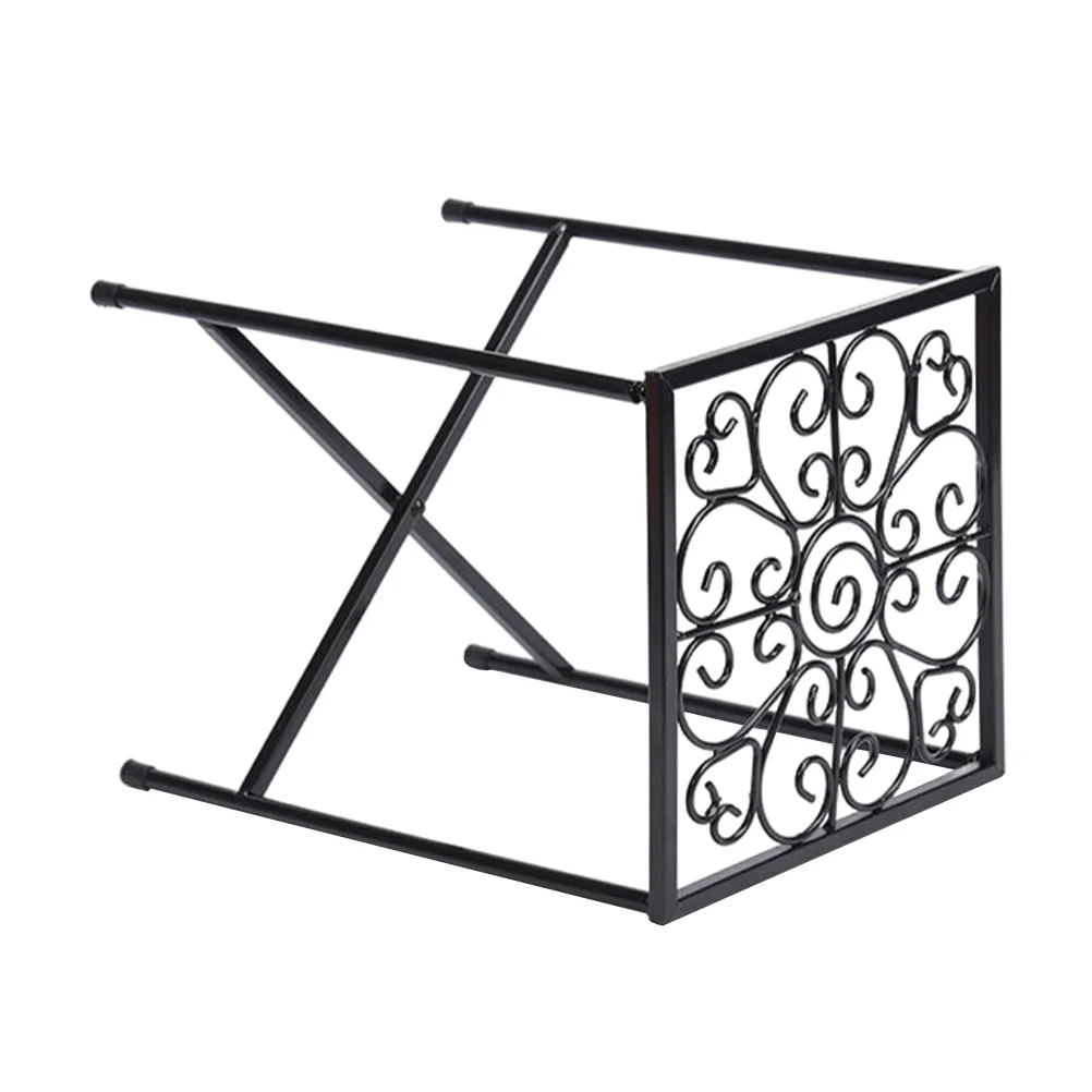 

Wrought Iron Floor Stand Flower Pot Rack Round Tray Circle Stool Display Shelves Flowerpot Plant