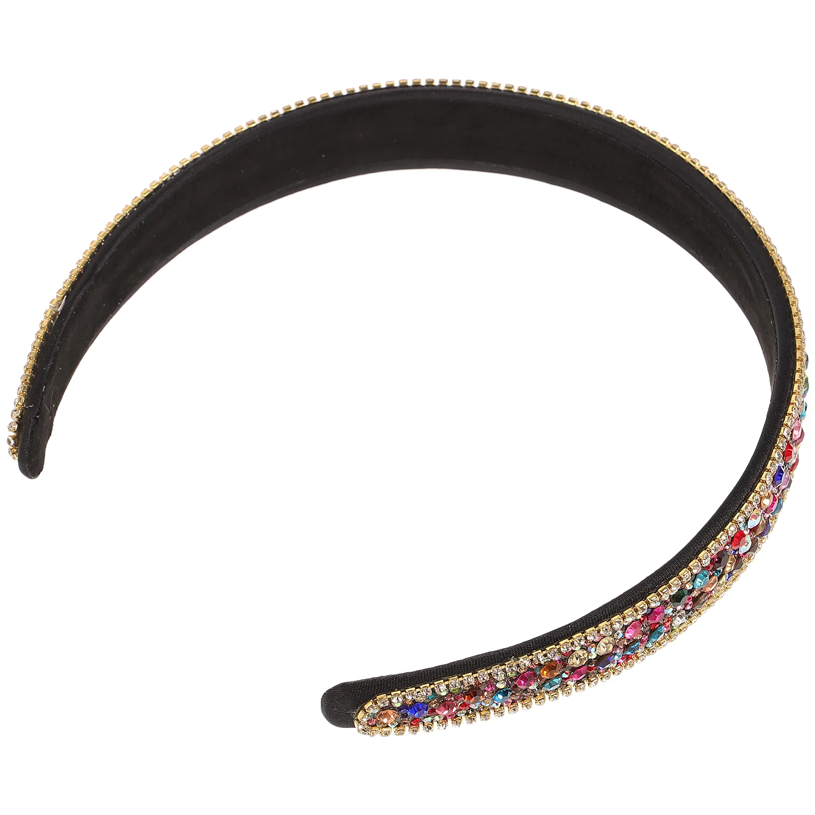 

Padded Rhinestone Headband Beaded Wide Hair Colorful Embellished Headband Hair Accessories for