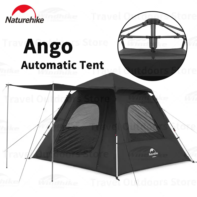Naturehike Ango Camping Automatic Tent 2-3 Person 210T Polyester Waterproof 1500mm Four Seasons UPF50+ Outdoor Quick Open Tent